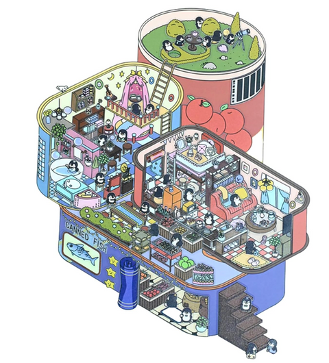 Canned Apartment 3D Sticker Room