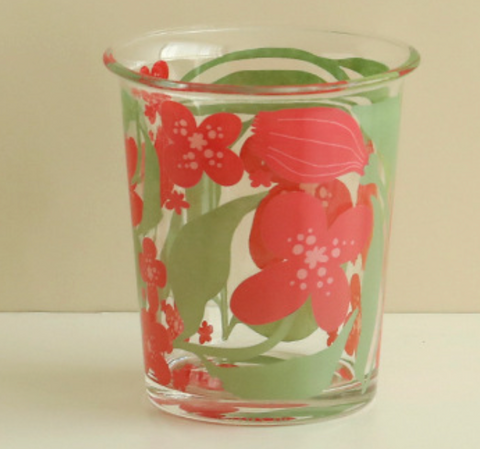 Floral Glass Lip Cup 350ml