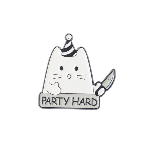 Cat Party Hard Pin