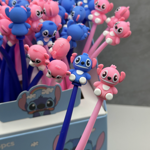 Pink and Blue Stitch 0.5mm Black Gel Ink Pen