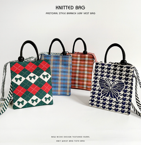 Versatile Minimalist Knit Shoulder Purse