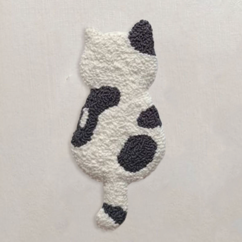 Black White Cat Carpet Coaster DIY