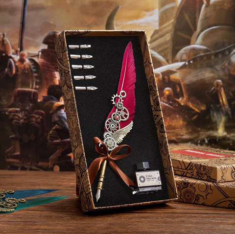 Red Feather Pen Wings 7 Piece Set