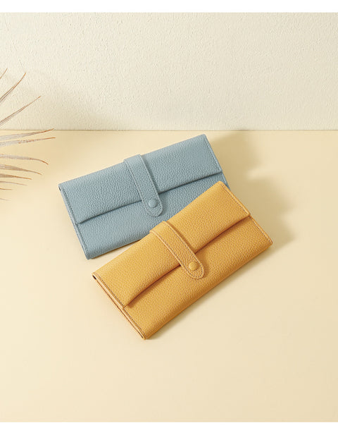 Three Fold Long Button Wallet