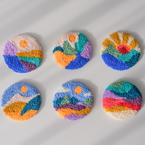 6 set Mountain Carpet Coasters DIY