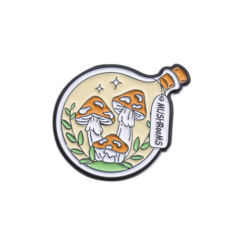 Orange Mushroom Pin