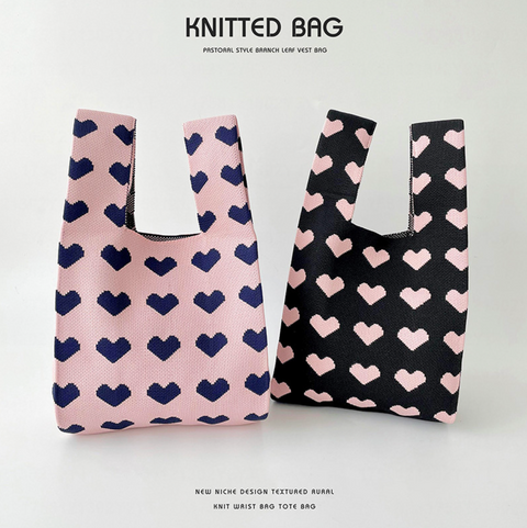 Heart Knit Bag