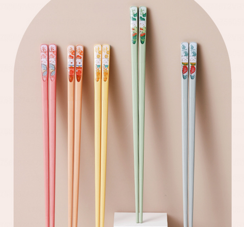 Rabbit Head Alloy Chopstick 5 Set