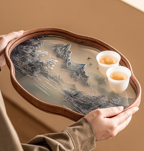 Mountains Clear Blue Tray
