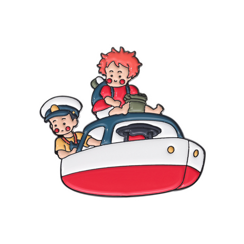 Ponyo and Sosuke on Board Pin