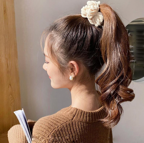 Fuzzy String Hair Scrunchie