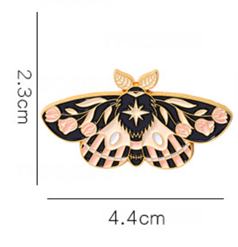 Pink Flower Moth Pin