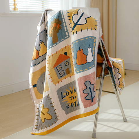 Love the World Cotton Towel Blanket 70*140cm