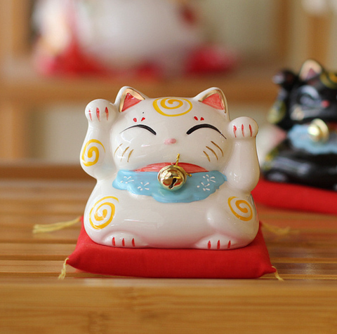 3" Ceramic Lucky Cat