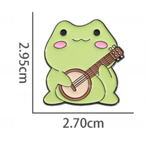 Country Frog Banjo Pin