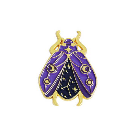 Dark Purple Beetle Pin