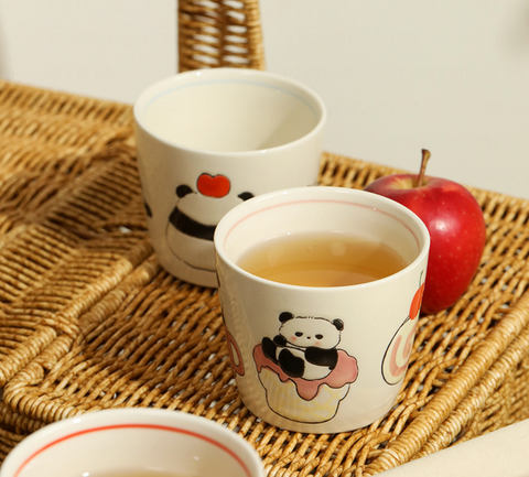 Panda Red Ceramic Teapot with Cup Set