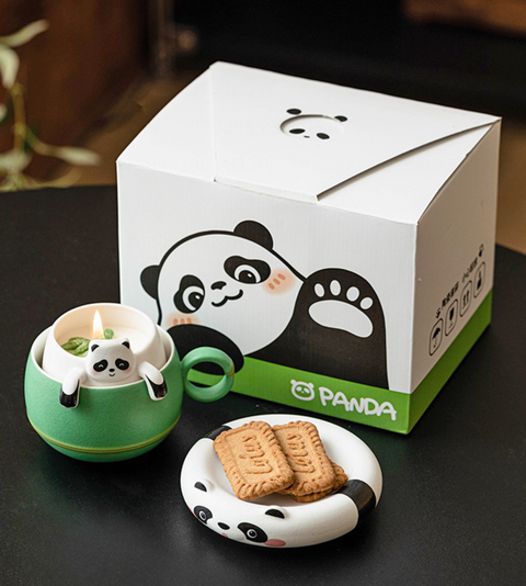 Panda Mug Set with Candle
