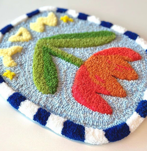 Pink Flower Carpet Coaster DIY
