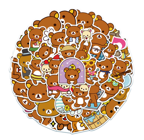 Rilakkuma Brown 50pc Vinyl Sticker Pack