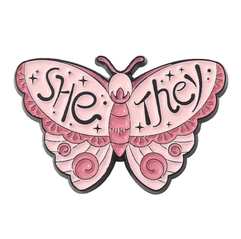 She/They Luna Moth Pin