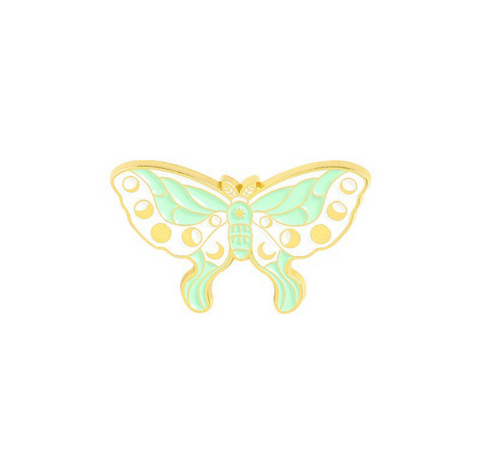 Moon Phases Green Luna Moth Pin