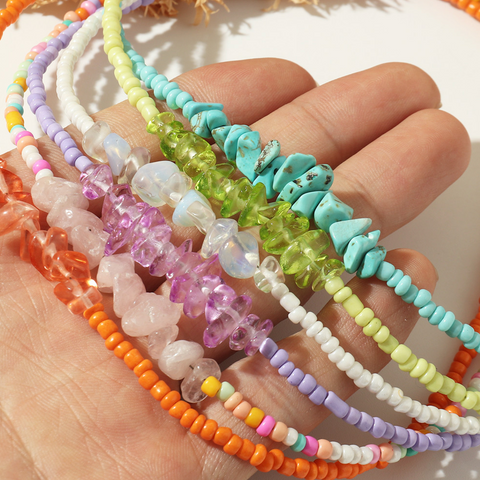 Fairy Crystal Rice Bead Necklace