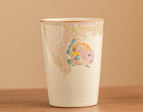 Pink Goldfish Ceramic Cup 250ml