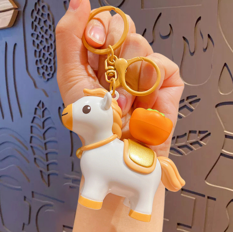 Carrying Gold Horse Keychain
