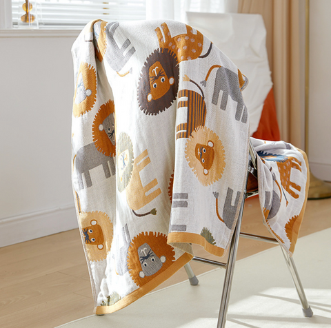 Safari Lion Cotton Towel Blanket 70*140cm