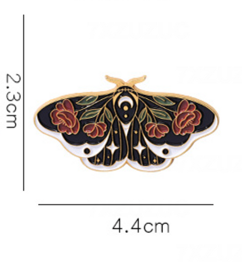 Red Flower Moth Pin