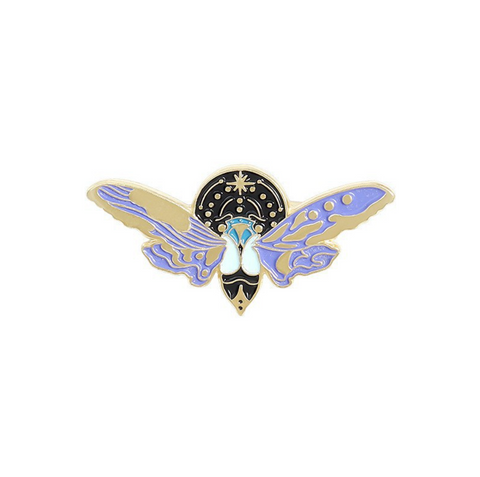 Lavender Night Beetle Pin