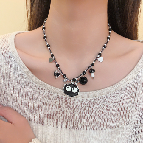 Black Enamel Soot Necklace