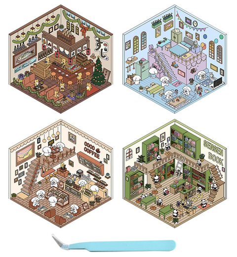 Puppy's Loft Apartment 3D Sticker Room