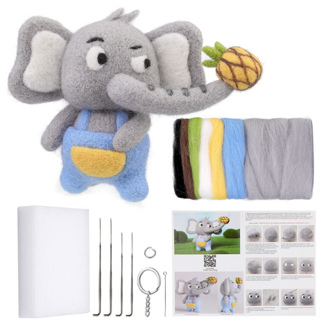 Elephant with Pineapple Felt DIY Set