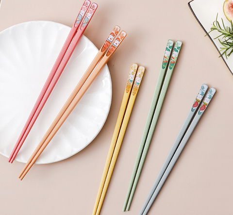 Rabbit Head Alloy Chopstick 5 Set