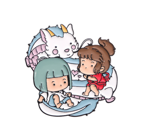 Chihiro and White Dragon Ghibli Pin