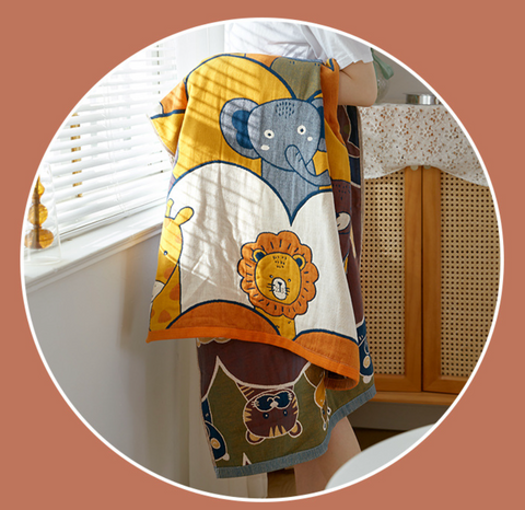 Safari Lion Cotton Towel Blanket 70*140cm