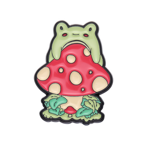 Frog and Mushroom Pin