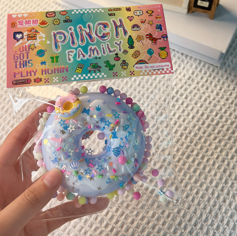 Blue Donut in Package Squishy