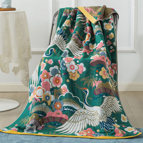 Crane Cotton Towel Blanket 90*180cm