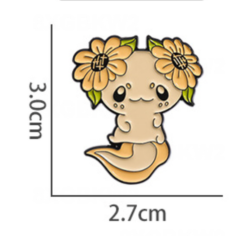 Flower Axolotl Yellow Flower Pin