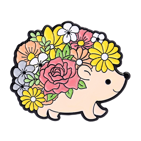 Colorful Blossom Hedgehog Pin