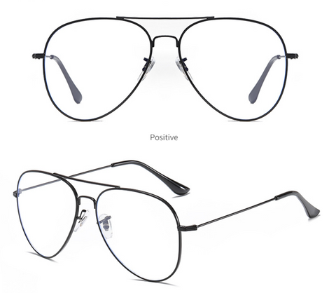 Flat Mirror Retro Glasses Anti Blue