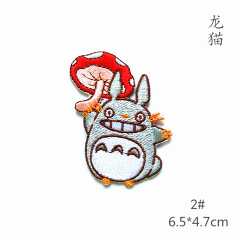 Totoro Mushroom Embroidered Badge Set