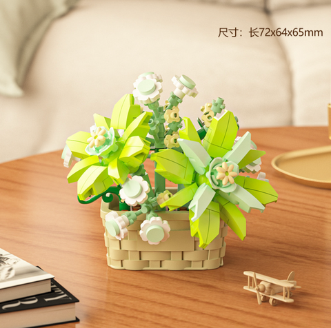 Light Green Gold Dream Flower Building Block
