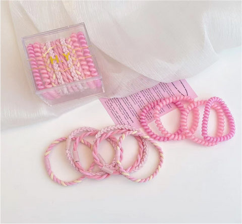 Pastel Pink Braided Hair Tie Box