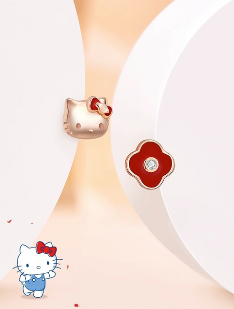 Rose Gold Red KT Earring