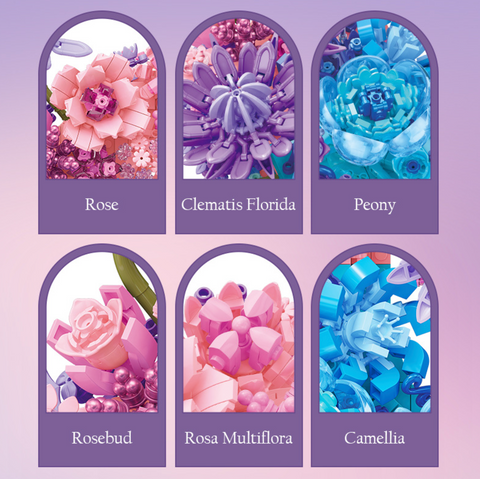 Moon Flower Pink Dream Castle Building Block