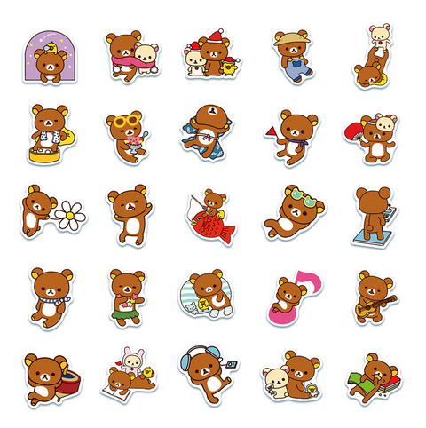 Rilakkuma Brown 50pc Vinyl Sticker Pack